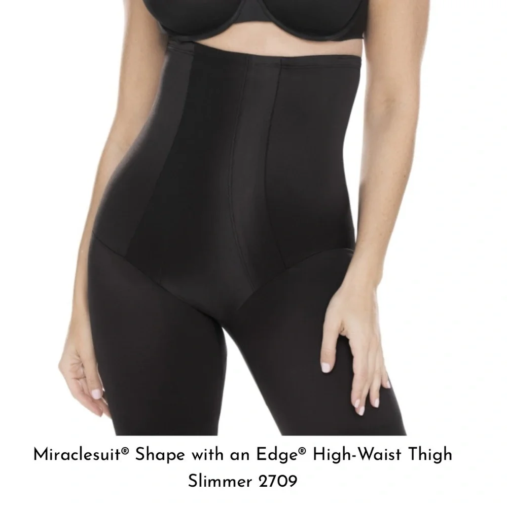 Miraclesuit “Shape with an Edge” High-Waist Thigh Slimmer Shape wear 2709 Large